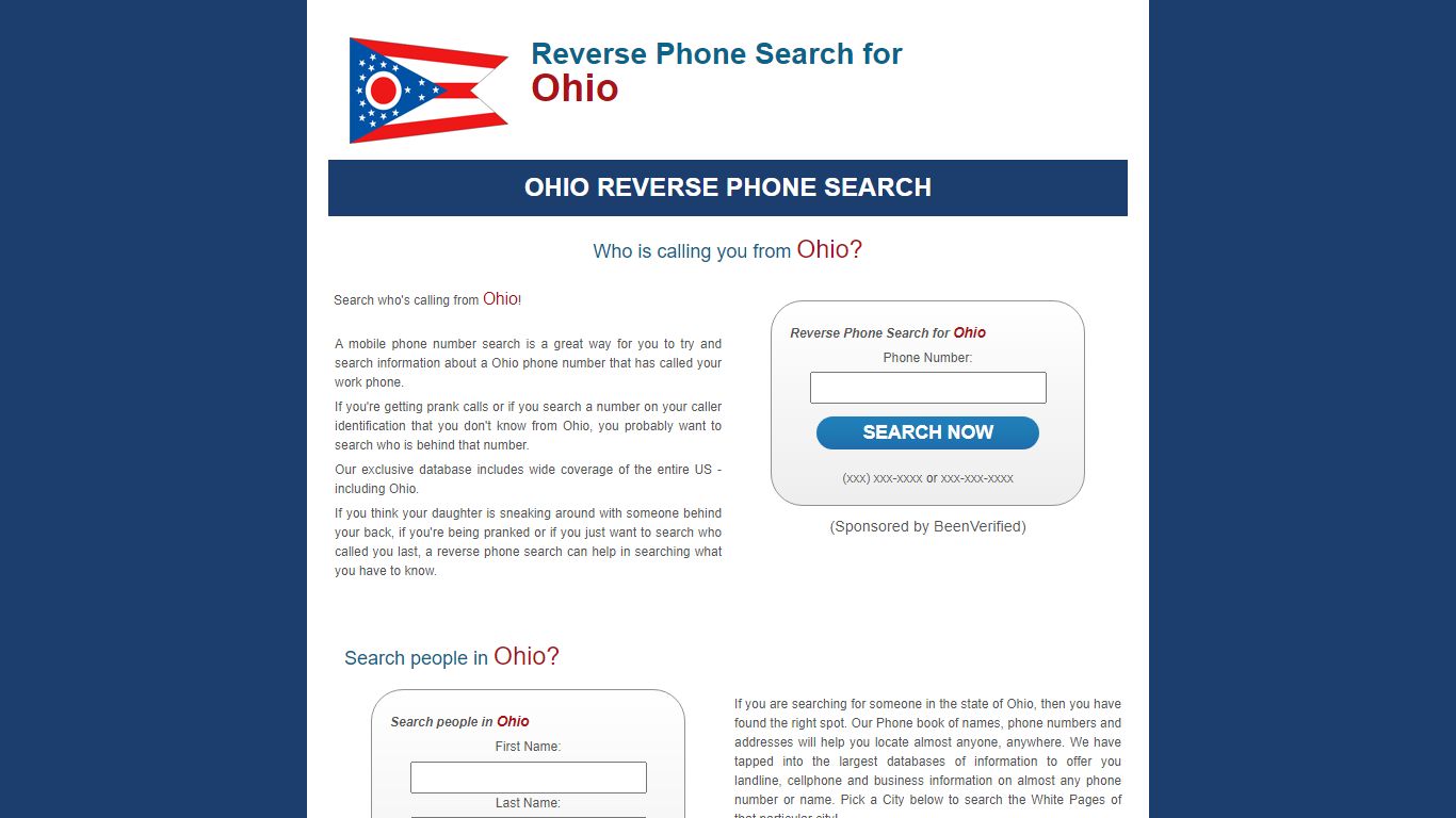 Ohio Reverse Phone Lookup :: Phone Directory for Ohio Phone Numbers