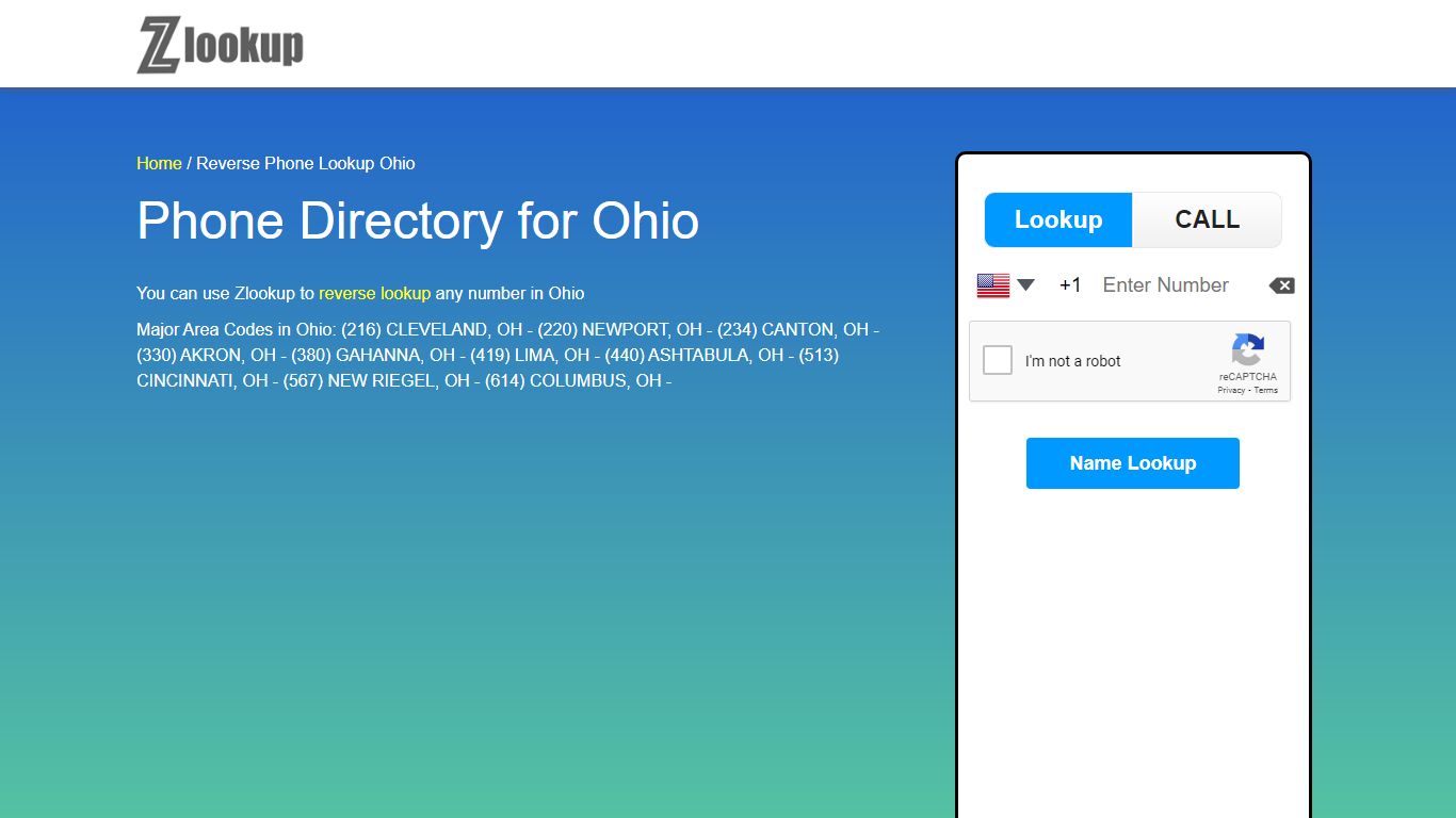 Reverse Phone Lookup Ohio | ZLOOKUP